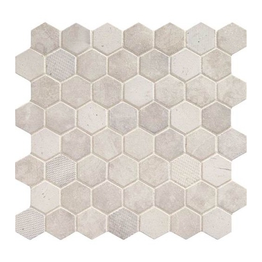 Daltile VH06- Vintage Hex White Hexagon Mosaic