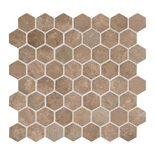 Daltile VH09- Vintage Hex Umber Hexagon Mosaic