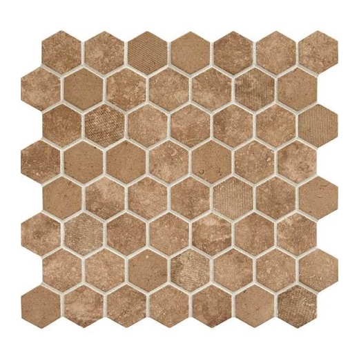Daltile VH08- Vintage Hex Legacy Sepia Hexagon Mosaic