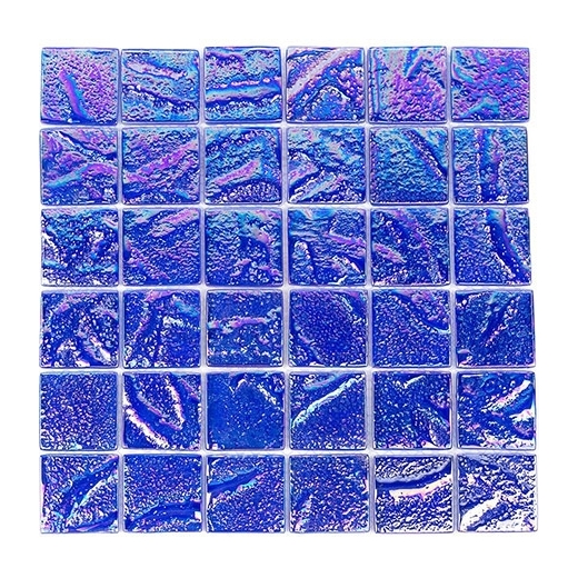 Soho Studio Aqueous Iridescent Blue 2x2 Squares Interlocking Tile- AQUESQIRIBLU2X2