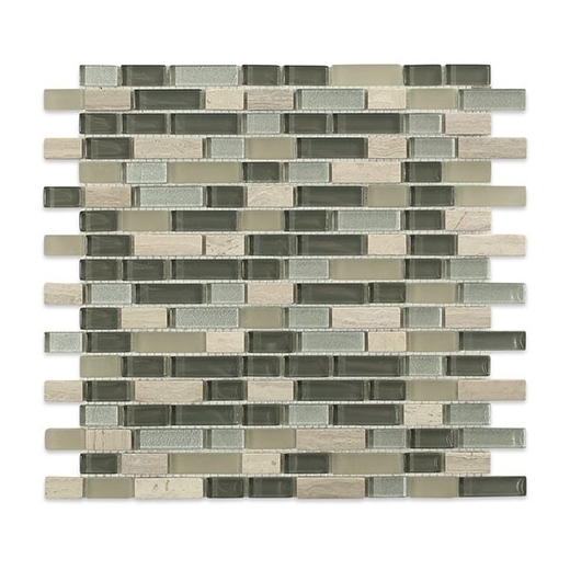 Soho Studio Fusion Silver Mist 1/2xRandom Brick Interlocking Tile- FUSBRKSLVRMST