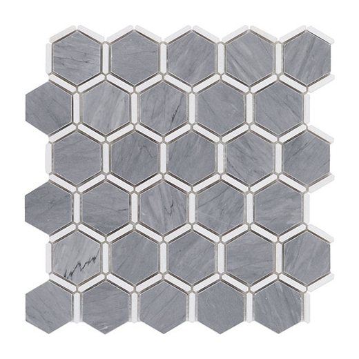 Soho Studio Honeycomb Burlington Gray and White Thassos Tile- HNCMBURLGRYTHS
