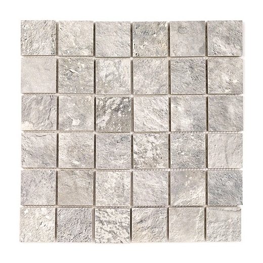 Soho Studio NuSlate Silver 2x2 Mosaic Tile- TLLFNUSSLVR2X2