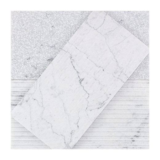 Soho Studio Textured Stone- 5x10 White Carrara Subway Tile- TXTSTNWHTCAR