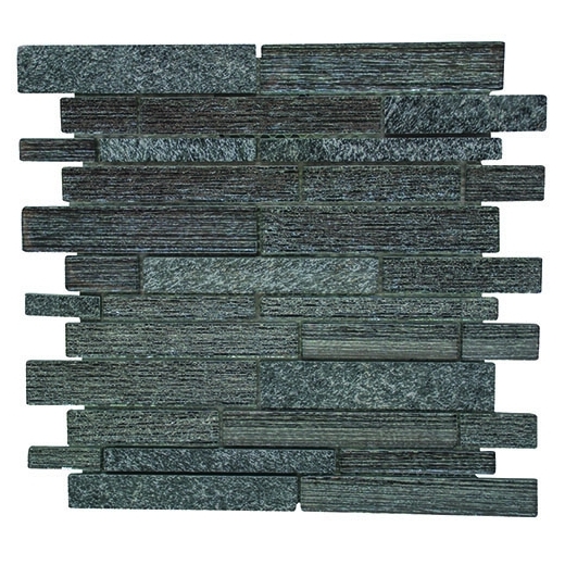 Merola Galaxy Black Brick Interlocking Tile G-130