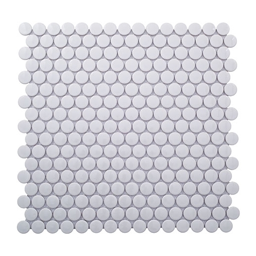 Merola Penny Round Glossy White Penny Round Tile MER-PENNY-GWT