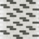 Merola Vetro Marmi Glass brick Black & White Interlocking Tile G-259
