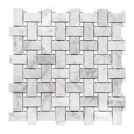 Merola Basketweave Carrara & Thassos White Tile MER-BSKT-CAR-THWT