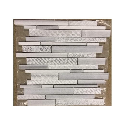 Milstone Engraved Grey Interlocking Mosaic Tile ML300278