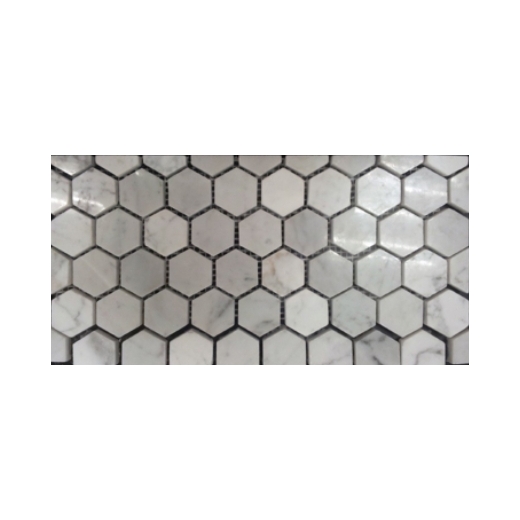 Milstone Bianco Carrara Polished 1x1 Hexagon Tile ML3230303