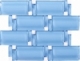 Wave Glass and Stone Brick Mosaic Tile Blue JBAM3