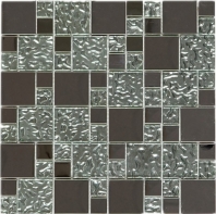 Silver Mosaic Glass and Stainless Steel JBSS1