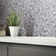 Bardiglio Grey Marble Mosaic Glass and Stainless Steel JBSS4