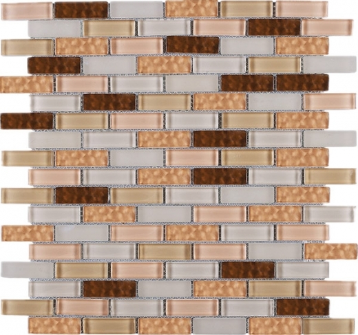 Cinnamon Brick Glass Mosaic Tile JBCD3