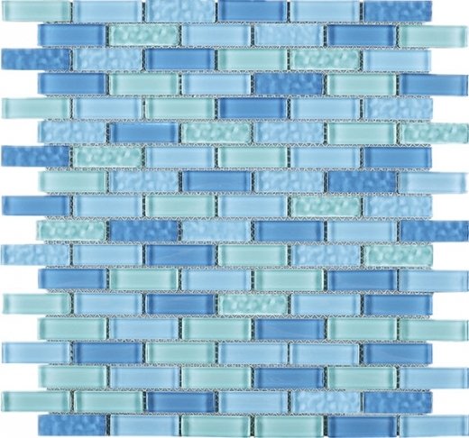 Maldives Blue Brick Glass Mosaic Tile JBCD8