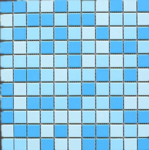 Square 1x1 Grid Porcelain Creamy Blue Mosaic Tile JBTPM19