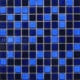 Square 1x1 Grid Porcelain Tropical Blue Night Mosaic Tile JBTPM2