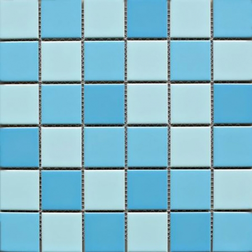 Square 2x2 Grid Porcelain Creamy Blue Mosaic Tile JBTPM21