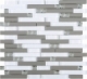 Stainless Steel White Interlocking Glass and Metal Crystal Mosaic Tile JDSS2
