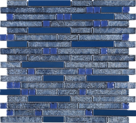 Blue Stainless Steel Blue Galaxy Stone Mosaic Tile DSS-04 JDSS4