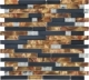 Copper Brown Interlocking Glass and Metal Mosaic Tile JDSS7