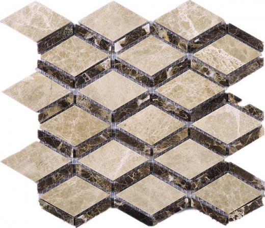 Cedar Dynasty Border Diamond Stone Mosaic Tile JEMP2