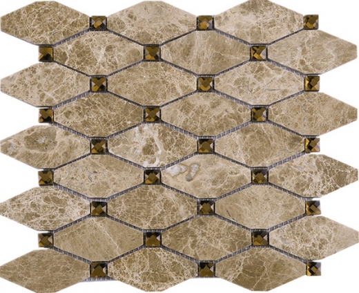 Light Emperador Diamond Stone Mosaic Tile JEMP4