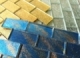 Blue Foil Brick Glass Mosaic Tile JGK2