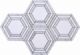 Brick Hexagon Grey and White Stone Mosaic Tile JINT1