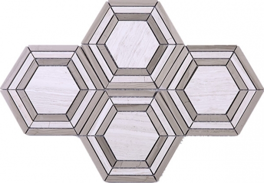Hexagon Brown Stone Mosaic Tile JINT3