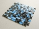 Random Offset Blue Blue and Black Glass Stone Mosaic Tile JIST4