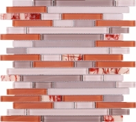 Red Resin Glass Interlocking Mosaic Tile JNLQ3