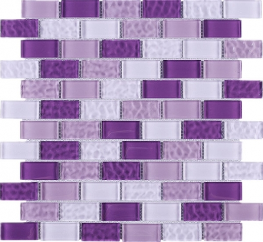 Purple Brick Glass Mosaic Tile JRCE3