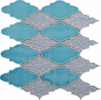 Roman Art Arabesque Blue Grey Mosaic Tile JRPC11