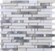 Silver Brick Interlocking Mosaic Grey Wooden Aluminum and Glass Tile JSBK3