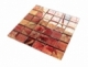 Red Square Polished Glass Mosaic Tile JSL3