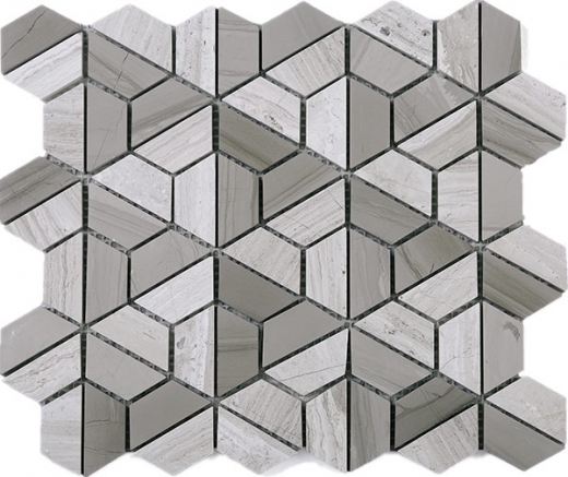 Wooden Grey Marble Mosaic Tile JTHUN2