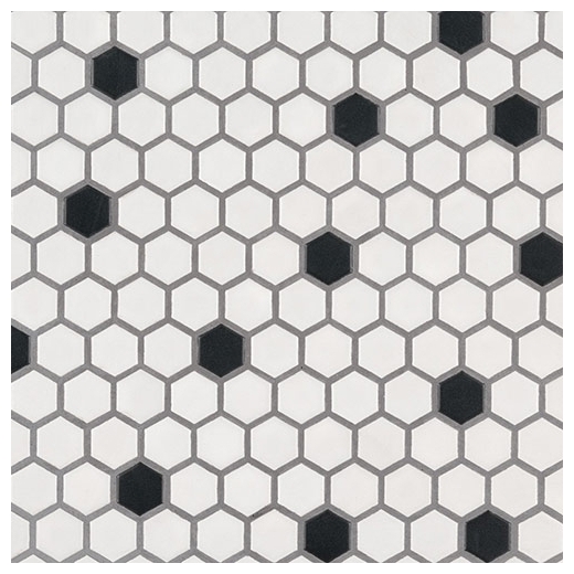 MSI Black And White 1 Hexagon Tile