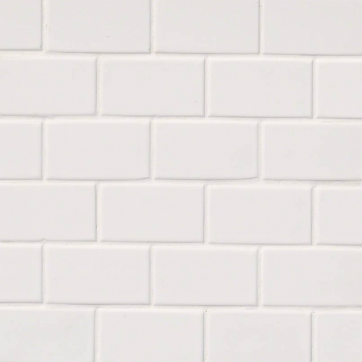 MSI White 2x4 Staggered Mosaic Tile