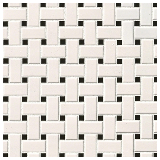 MSI White And Blackmatte Basketweave Mosaic Tile