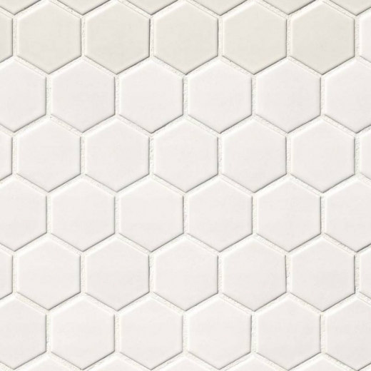 MSI White Matte 2 Hexagon Mosaic Tile Home Decor AZ