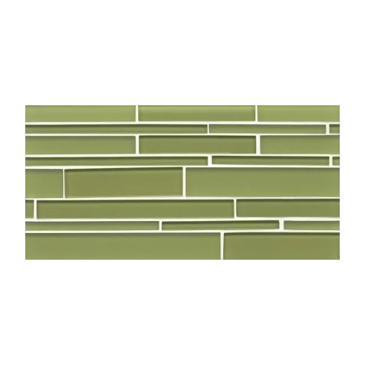 Bedrosians Hamptons Linear Interlocking Green Glass Tile