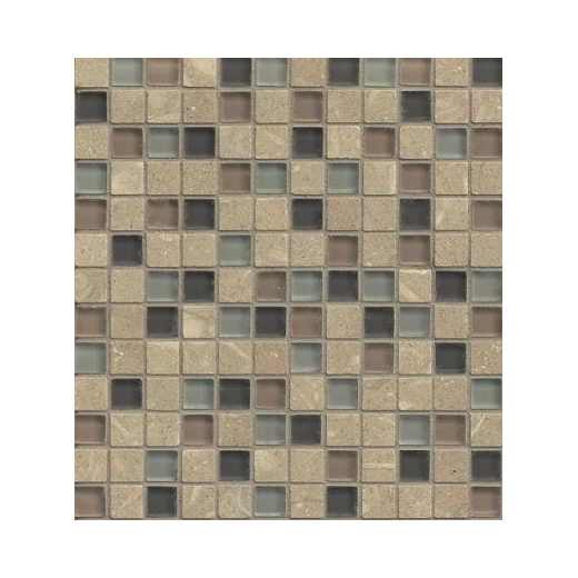 Interlude Glass and Stone Brown Mosaic Tile- GLSILDOCT34MOB