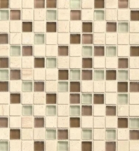 Bedrosians Interlude Glass and Stone Brown Mosaic Tile- GLSILDTRE34MOB