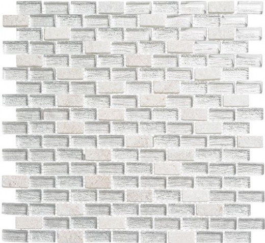 Metro Series Chloe White and Stone Stacked Mosaic MTR3344