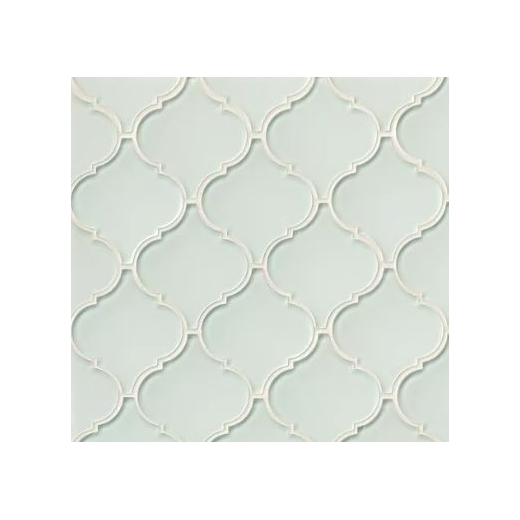 Mallorca Glass White Linen Arabesque Tile GLSMALWHLARA