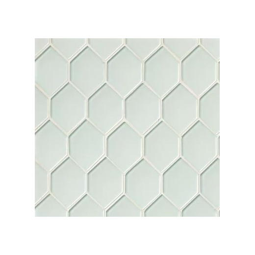 Mallorca Glass White Linen Hexagon Tile GLSMALWHLART