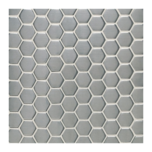 Metalica 1" Hexagon Mosaic Brushed Stainless Steel SS50