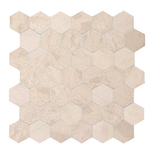 Limestone Adour Creme 2" Hexagon Mosaic L341