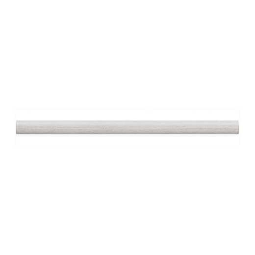 Limestone Chenille White 3/4x12 Classic Pencil Rail Honed L191